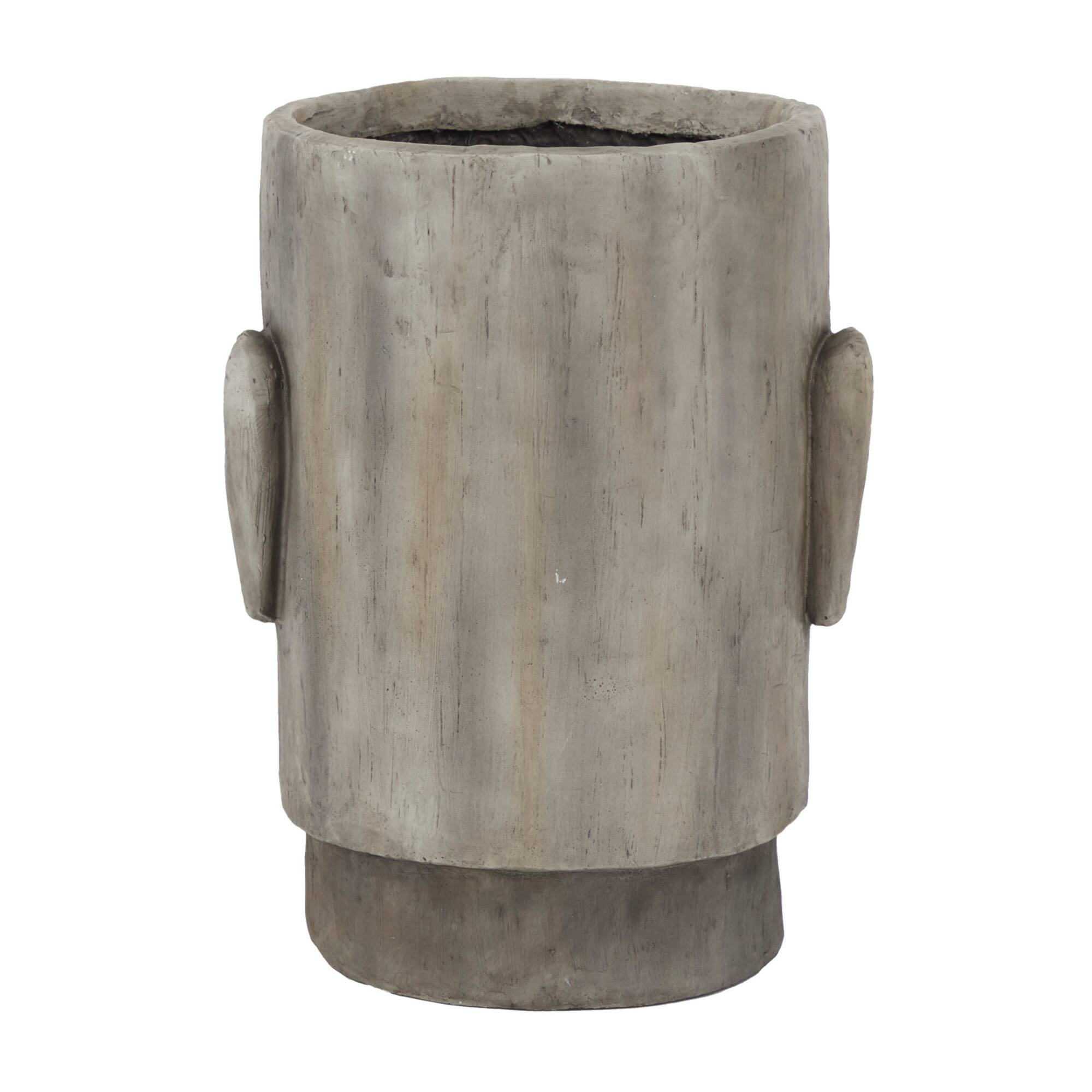 Brown Contemporary Planter, 13" x 14" x 18"